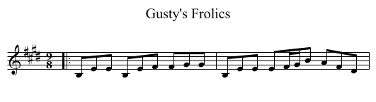 Gusty's Frolics - staff notation