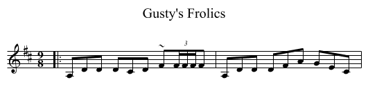 Gusty's Frolics - staff notation