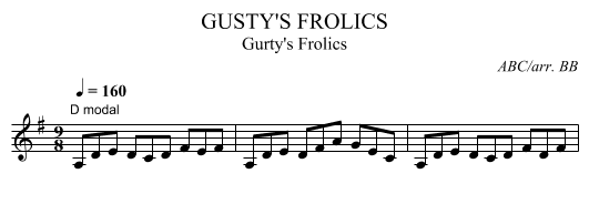 GUSTY'S FROLICS - staff notation