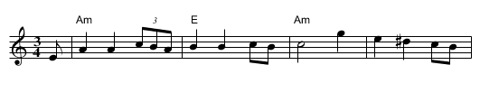 Gut Nacht Vals  (Am/A) - staff notation