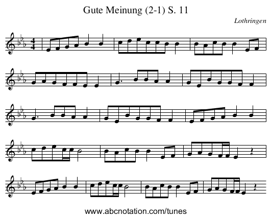 Gute Meinung (2-1) S. 11 - staff notation