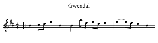 Gwendal - staff notation