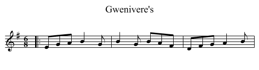 Gwenivere's - staff notation