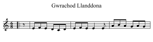Gwrachod Llanddona - staff notation