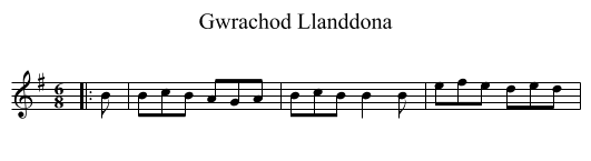 Gwrachod Llanddona - staff notation