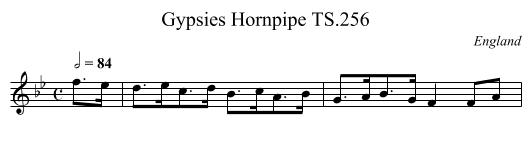 Gypsies Hornpipe TS.256 - staff notation