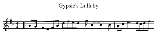 Gypsie's Lullaby - staff notation