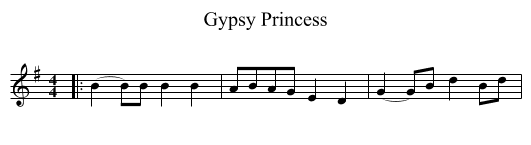 Gypsy Princess - staff notation