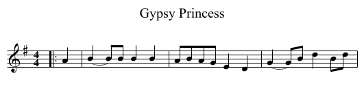 Gypsy Princess - staff notation