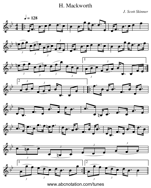 H. Mackworth - staff notation