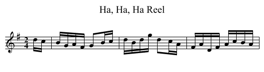 Ha, Ha, Ha Reel - staff notation