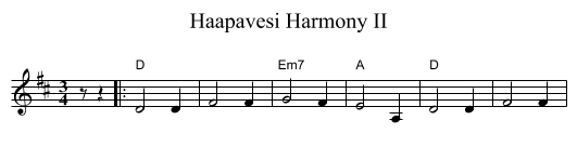Haapavesi Harmony II - staff notation