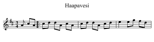 Haapavesi - staff notation