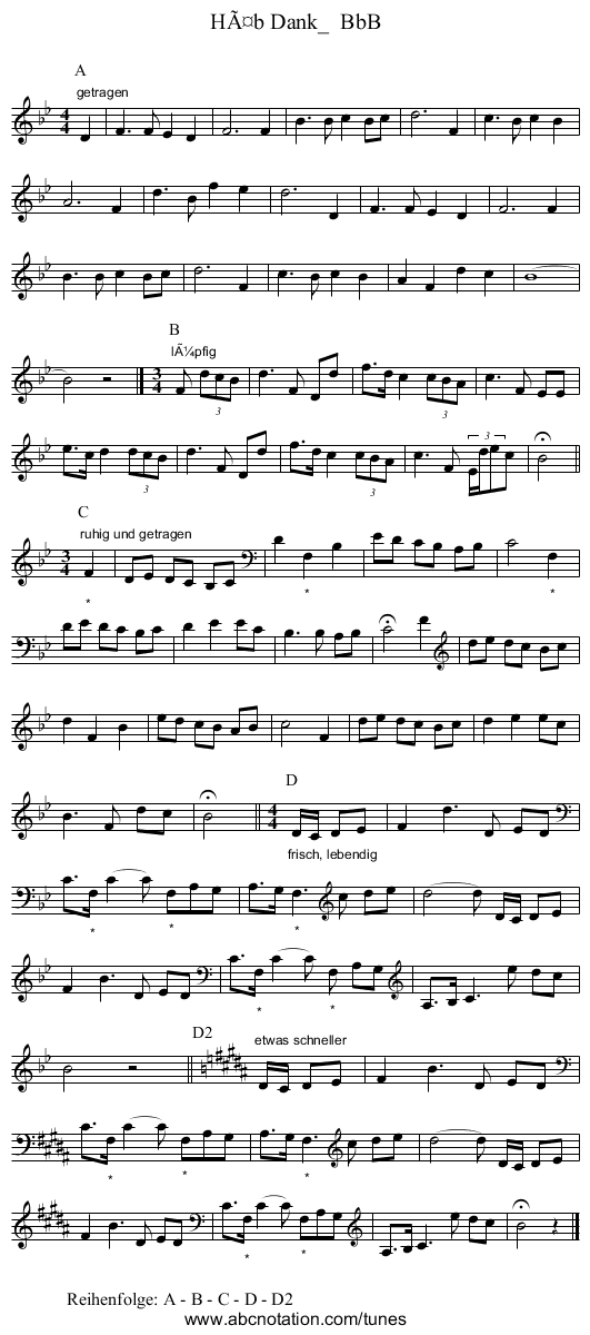Häb Dank_ BbB - staff notation
