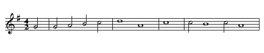 Habenichts will freien - staff notation