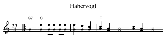 Habervogl - staff notation