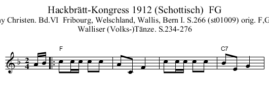 Hackbr&auml;tt-Kongress 1912 (Schottisch)  FG - staff notation