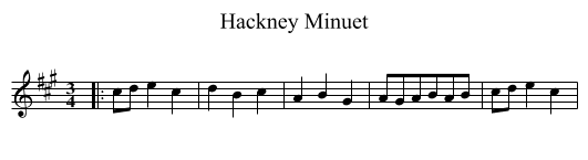 Hackney Minuet - staff notation