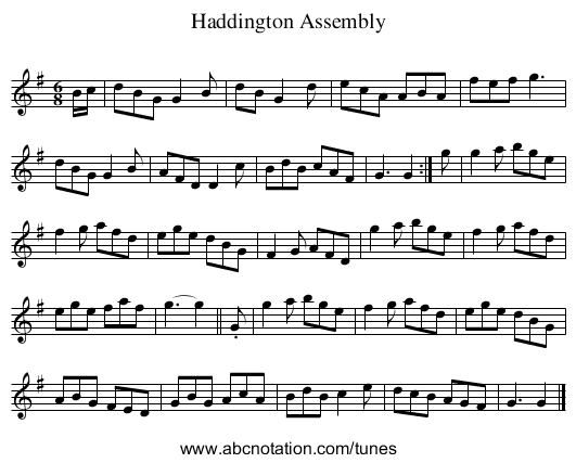 Haddington Assembly - staff notation