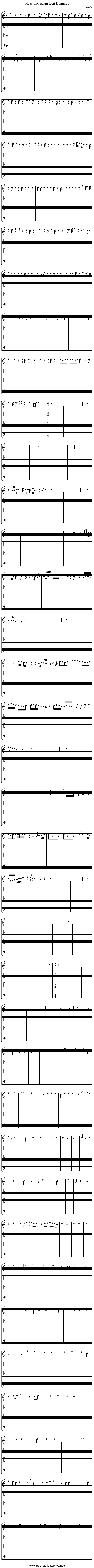 Haec dies quam fecit Dominus - staff notation