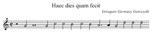 Haec dies quam fecit - staff notation