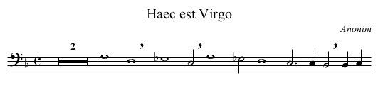 Haec est Virgo - staff notation