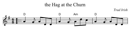 Hag at the Churn, the  - staff notation