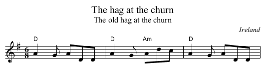 hag at the churn, The  - staff notation