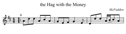 Hag with the Money, the  - staff notation