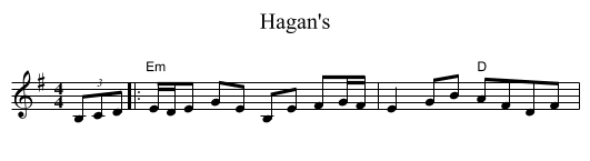 Hagan's - staff notation