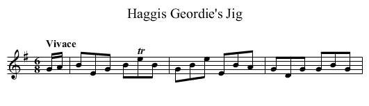 Haggis Geordie's Jig - staff notation