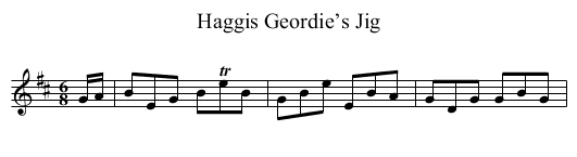 Haggis Geordie’s Jig - staff notation
