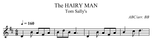 HAIRY MAN, The - staff notation