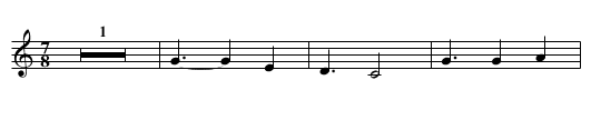 Hajde Merre Furken - staff notation