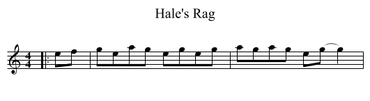 Hale's Rag - staff notation