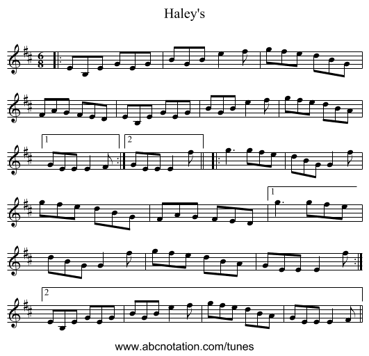 Haley's - staff notation