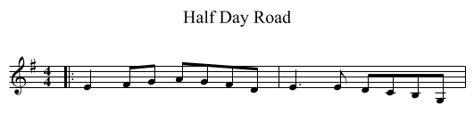 Half Day Road - staff notation