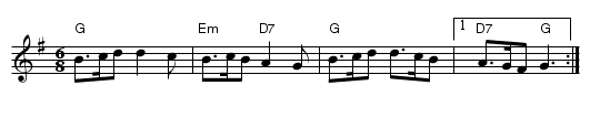 Half Hannekin - staff notation