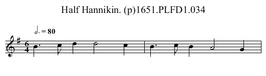 Half Hannikin. (p)1651.PLFD1.034 - staff notation