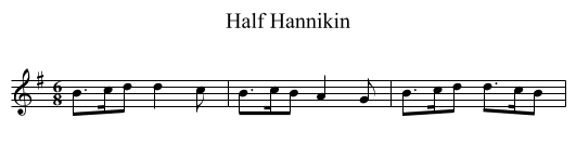 Half Hannikin - staff notation