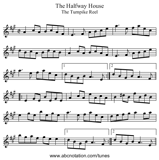 Halfway House, The - staff notation