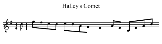 Halley's Comet - staff notation