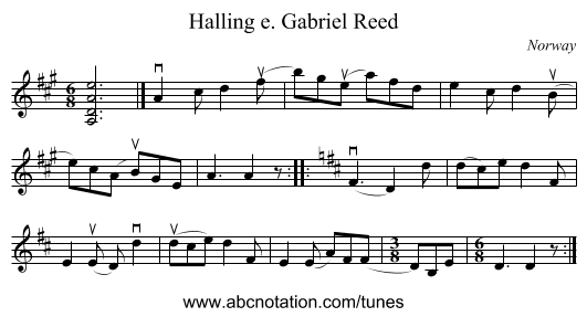 Halling e. Gabriel Reed - staff notation