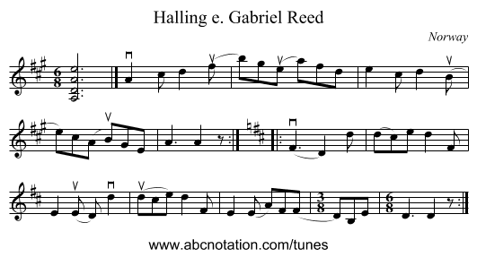 Halling e. Gabriel Reed - staff notation