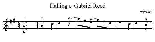Halling e. Gabriel Reed - staff notation