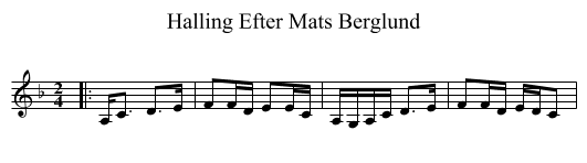 Halling Efter Mats Berglund - staff notation