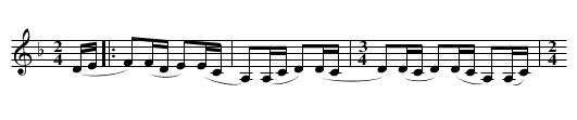 Halling efter Ola Porkalla - staff notation
