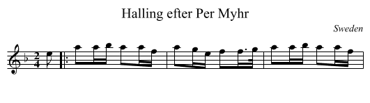 Halling efter Per Myhr - staff notation