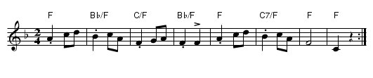 Halling (F) - staff notation