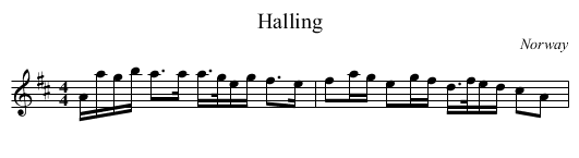 Halling - staff notation